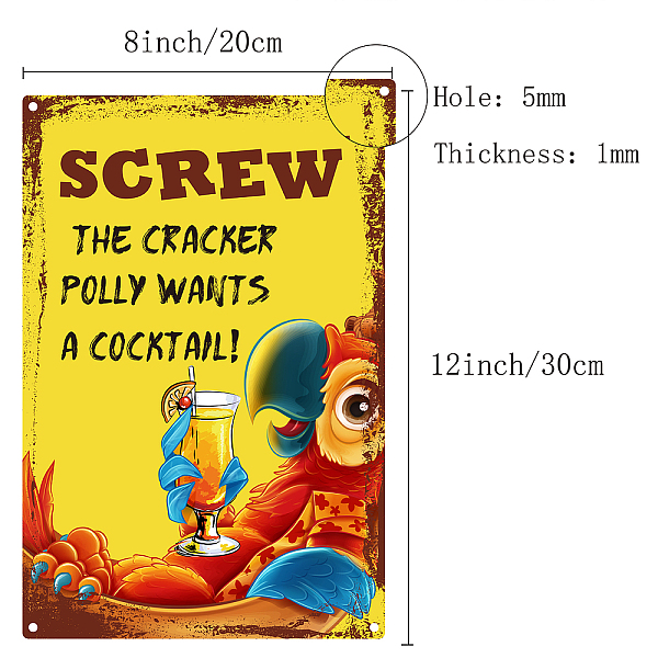 PandaHall CREATCABIN Metal Tin Sign Screw The Cracker Polly Wants a Cocktail Parrot Signs Vintage Wall Art Decor Funny Rustic Farmhouse...
PandaHall CREATCABIN Metal Tin Sign Screw The Cracker Polly Wants a Cocktail Parrot Signs Vintage Wall Art Decor Funny Rustic Farmhouse...