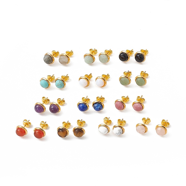 PandaHall Gemstone Half Round Stud Earrings, Golden Brass Jewelry for Women, Cadmium Free & Lead Free, 14x8mm, Pin: 0.7mm Mixed Stone Half...
PandaHall Gemstone Half Round Stud Earrings, Golden Brass Jewelry for Women, Cadmium Free & Lead Free, 14x8mm, Pin: 0.7mm Mixed Stone Half...