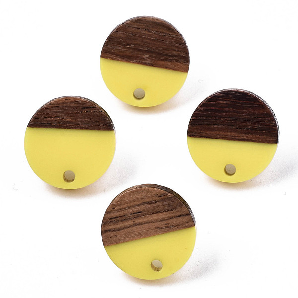 PandaHall Opaque Resin & Walnut Wood Stud Earring Findings, with 304 Stainless Steel Pin, Flat Round, Yellow, 15mm, Hole: 1.8mm, Pin: 0.7mm...
PandaHall Opaque Resin & Walnut Wood Stud Earring Findings, with 304 Stainless Steel Pin, Flat Round, Yellow, 15mm, Hole: 1.8mm, Pin: 0.7mm...