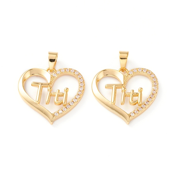 PandaHall Brass Micro Pave Clear Cubic Zirconia Pendants, Long-Lasting Plated, Heart with Word Titi, Real 18K Gold Plated, 19x19x2.5mm, Hole...
PandaHall Brass Micro Pave Clear Cubic Zirconia Pendants, Long-Lasting Plated, Heart with Word Titi, Real 18K Gold Plated, 19x19x2.5mm, Hole...