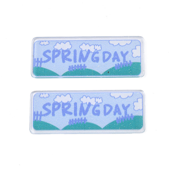 PandaHall Transparent Printed Acrylic Cabochons, with Glitter Powder, Rectangle with Word Spring Day, Cornflower Blue, 50x50x2mm Acrylic...
PandaHall Transparent Printed Acrylic Cabochons, with Glitter Powder, Rectangle with Word Spring Day, Cornflower Blue, 50x50x2mm Acrylic...