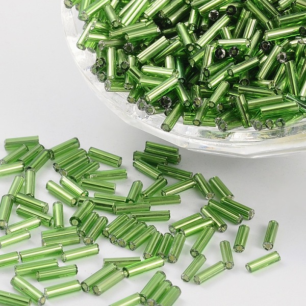 PandaHall Glass Bugle Beads, Silver Lined, Lime Green, 6~8x1.8mm, Hole: 0.6mm, 1250pcs/50g Glass Green
PandaHall Glass Bugle Beads, Silver Lined, Lime Green, 6~8x1.8mm, Hole: 0.6mm, 1250pcs/50g Glass Green