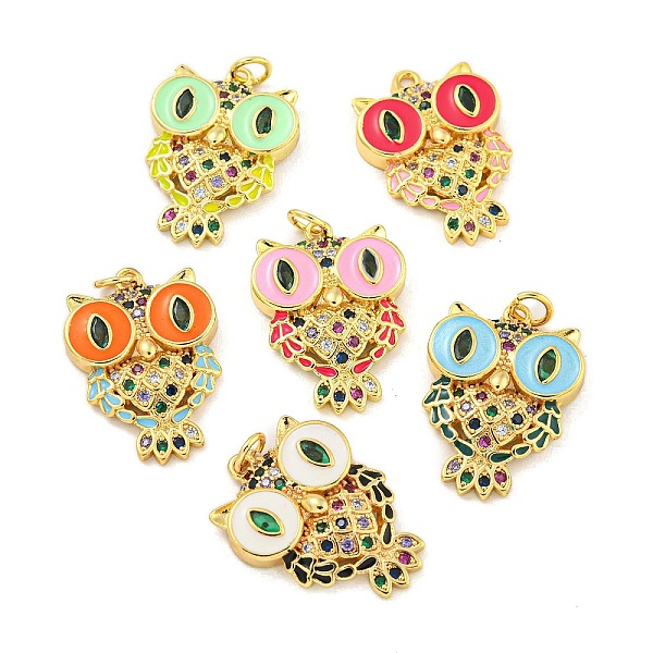 PandaHall Brass Micro Pave Clear Cubic Zirconia Pendants,with Enemal Real 18K Gold Plated, Owl, Mixed Color, 24x17.5x3.5mm, Hole: 3mm..., Multicolor
PandaHall Brass Micro Pave Clear Cubic Zirconia Pendants,with Enemal Real 18K Gold Plated, Owl, Mixed Color, 24x17.5x3.5mm, Hole: 3mm..., Multicolor