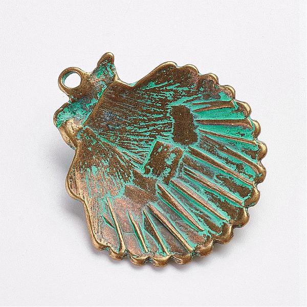 PandaHall Tibetan Style Alloy Pendants, Shell, Antique Bronze & Green Patina, 41x36x6mm, Hole: 3mm Alloy Shell Shape
PandaHall Tibetan Style Alloy Pendants, Shell, Antique Bronze & Green Patina, 41x36x6mm, Hole: 3mm Alloy Shell Shape