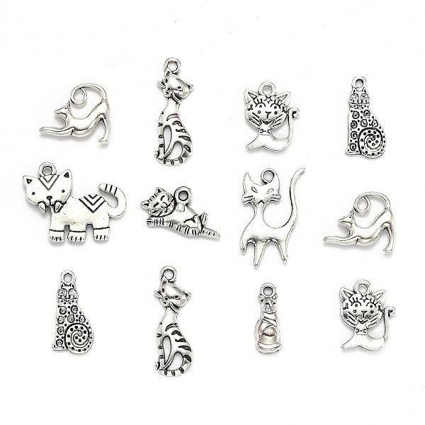PandaHall Kitten Theme Tibetan Style Alloy Pendants, Mixed Cat Shapes, Antique Silver, 13~52x9~35x1.5~2.5mm, Hole: 1.5~3mm Alloy Cat Shape
PandaHall Kitten Theme Tibetan Style Alloy Pendants, Mixed Cat Shapes, Antique Silver, 13~52x9~35x1.5~2.5mm, Hole: 1.5~3mm Alloy Cat Shape
