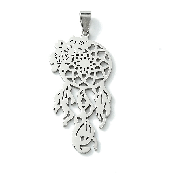 PandaHall 201 Stainless Steel Big Pendants, Woven Web/Net with Feather Charm, Stainless Steel Color, 51.5x25x1.5mm, Hole: 8x4mm 201...
PandaHall 201 Stainless Steel Big Pendants, Woven Web/Net with Feather Charm, Stainless Steel Color, 51.5x25x1.5mm, Hole: 8x4mm 201...
