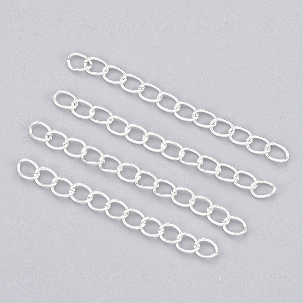 PandaHall Iron Chain Extender, Curb Chains, Silver, 50mm, Link: 5~5.5x3.5~4x0.8mm Iron
PandaHall Iron Chain Extender, Curb Chains, Silver, 50mm, Link: 5~5.5x3.5~4x0.8mm Iron