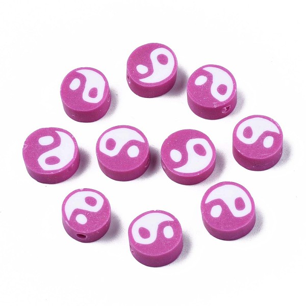 PandaHall Handmade Polymer Clay Beads, Flat Round with Yin Yang, Old Rose, 9~10x9~10x4~7mm, Hole: 2mm Polymer Clay Flat Round
PandaHall Handmade Polymer Clay Beads, Flat Round with Yin Yang, Old Rose, 9~10x9~10x4~7mm, Hole: 2mm Polymer Clay Flat Round
