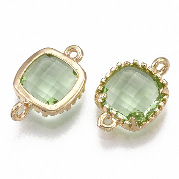 PandaHall Glass Links connectors, with Brass Findings, Faceted, Square, Golden, Light Green, 14.5x9.5x3.5mm, Hole: 0.8~1.2mm Glass Square...
PandaHall Glass Links connectors, with Brass Findings, Faceted, Square, Golden, Light Green, 14.5x9.5x3.5mm, Hole: 0.8~1.2mm Glass Square...