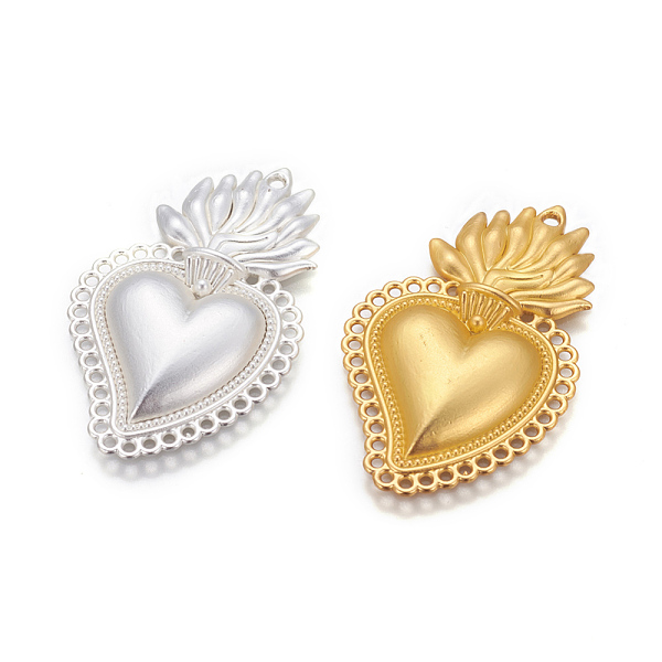 PandaHall Alloy Pendants, Sacred Heart, Heart of Holy Flame, Mixed Color, 40x25x3.5mm, Hole: 1.5mm Alloy Heart
PandaHall Alloy Pendants, Sacred Heart, Heart of Holy Flame, Mixed Color, 40x25x3.5mm, Hole: 1.5mm Alloy Heart