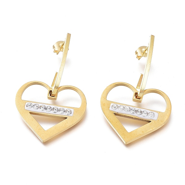 PandaHall 304 Stainless Steel Dangle Stud Earrings, with Polymer Clay Crystal Rhinestone and Ear Nuts, Heart, Golden, 45mm, Pin: 0.7mm 304..., Clear
PandaHall 304 Stainless Steel Dangle Stud Earrings, with Polymer Clay Crystal Rhinestone and Ear Nuts, Heart, Golden, 45mm, Pin: 0.7mm 304..., Clear
