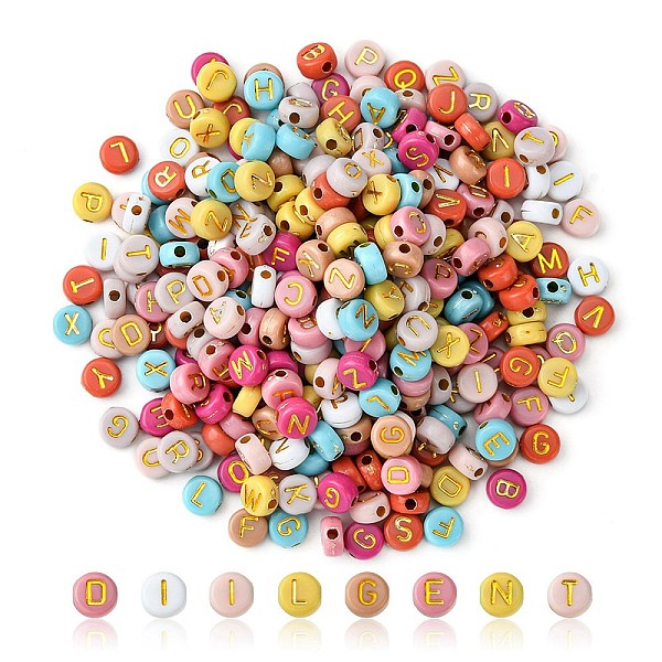 PandaHall Opaque Mixed Color Acrylic Beads, Metal Enlaced, Flat Round with Random Letters, Golden Plated, 7x4mm, Hole: 1.8mm Acrylic Flat..., Multicolor
PandaHall Opaque Mixed Color Acrylic Beads, Metal Enlaced, Flat Round with Random Letters, Golden Plated, 7x4mm, Hole: 1.8mm Acrylic Flat..., Multicolor