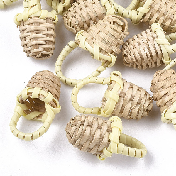 PandaHall Handmade Reed Cane/Rattan Woven Pendants, For Making Straw Earrings and Necklaces, Basket, 25~30x14~15mm Rattan Others Yellow
PandaHall Handmade Reed Cane/Rattan Woven Pendants, For Making Straw Earrings and Necklaces, Basket, 25~30x14~15mm Rattan Others Yellow