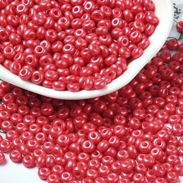 PandaHall Baking Paint Luster Glass Seed Beads, Donut, Red, 4x2.5mm, Hole: 1mm, 6205pcs/pound Glass Donut Red
PandaHall Baking Paint Luster Glass Seed Beads, Donut, Red, 4x2.5mm, Hole: 1mm, 6205pcs/pound Glass Donut Red
