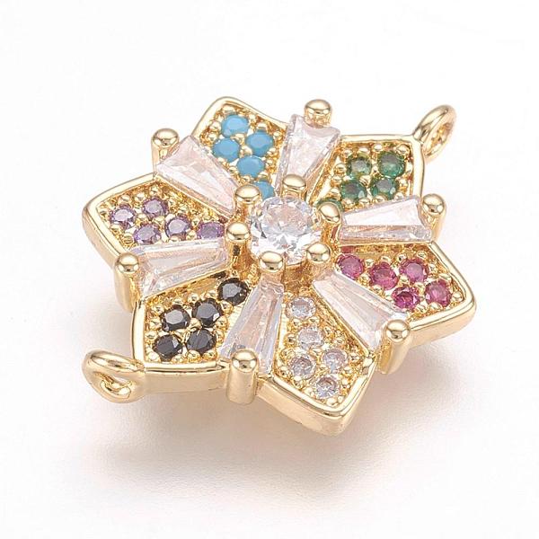 PandaHall Brass Micro Pave Cubic Zirconia Links, Real 18K Gold Plated, Flower, 19x13x3.5mm, Hole: 1mm Brass+Cubic Zirconia Flower
PandaHall Brass Micro Pave Cubic Zirconia Links, Real 18K Gold Plated, Flower, 19x13x3.5mm, Hole: 1mm Brass+Cubic Zirconia Flower
