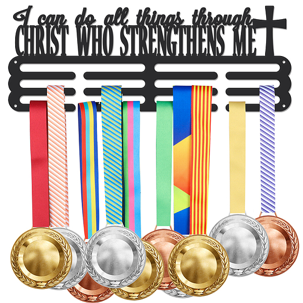 PandaHall Iron Medal Hanger Holder Display Wall Rack, 3-Line, with Screws, Black, Word I Can Do All Things Through Christ Who Strengthens Me...
PandaHall Iron Medal Hanger Holder Display Wall Rack, 3-Line, with Screws, Black, Word I Can Do All Things Through Christ Who Strengthens Me...