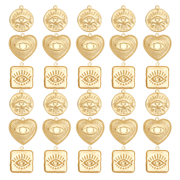 PandaHall DICOSMETIC 30Pcs 3 Style Brass Pendants, Flat Round & Heart & Square with Eye, Golden, 15~28x12.5~28x1~2mm, hole: 1.2~1.6mm...
PandaHall DICOSMETIC 30Pcs 3 Style Brass Pendants, Flat Round & Heart & Square with Eye, Golden, 15~28x12.5~28x1~2mm, hole: 1.2~1.6mm...