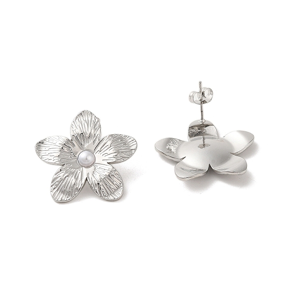 PandaHall 304 Stainlee Steel with Plastic Pearl Studs Earring, Flower, Stainless Steel Color, 24x25mm 304 Stainless Steel Flower White
PandaHall 304 Stainlee Steel with Plastic Pearl Studs Earring, Flower, Stainless Steel Color, 24x25mm 304 Stainless Steel Flower White