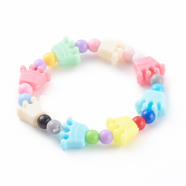 PandaHall Acrylic Kids Bracelets, Stretch Beaded Bracelets, with Crown Plastic Beads, Colorful, Inner Diameter: 1-3/4 inch(4.3cm) Acrylic
PandaHall Acrylic Kids Bracelets, Stretch Beaded Bracelets, with Crown Plastic Beads, Colorful, Inner Diameter: 1-3/4 inch(4.3cm) Acrylic