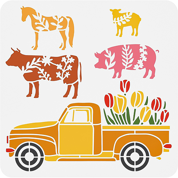 PandaHall PET Hollow Out Drawing Painting Stencils, for DIY Scrapbook, Photo Album, Farm Animal, Truck Pattern, 300x300mm Plastic Truck
PandaHall PET Hollow Out Drawing Painting Stencils, for DIY Scrapbook, Photo Album, Farm Animal, Truck Pattern, 300x300mm Plastic Truck