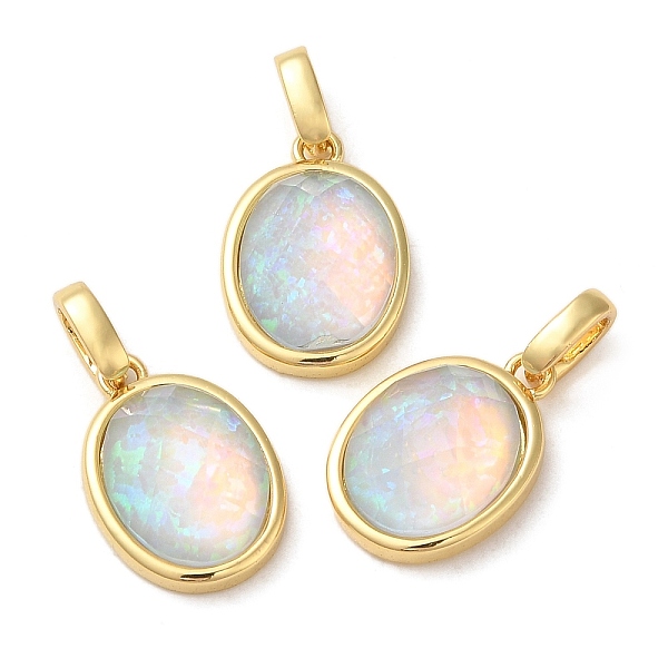 PandaHall Rack Plating Brass with Synthetic Opal Pendants, Oval, Champagne Yellow, 15x11x5mm, Hole: 5mm Brass Oval
PandaHall Rack Plating Brass with Synthetic Opal Pendants, Oval, Champagne Yellow, 15x11x5mm, Hole: 5mm Brass Oval