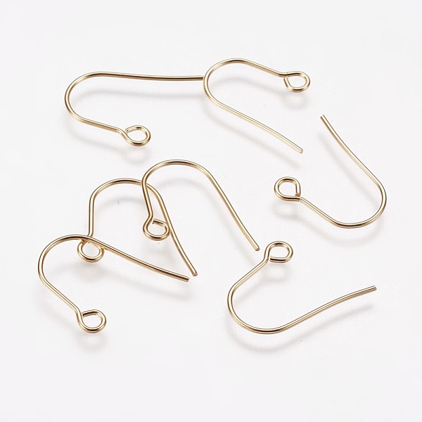 PandaHall 304 Stainless Steel Earring Hooks, with Horizontal Loop, Light Gold, 14x12x0.7mm, Hole: 2mm, Pin: 0.8mm 304 Stainless Steel
PandaHall 304 Stainless Steel Earring Hooks, with Horizontal Loop, Light Gold, 14x12x0.7mm, Hole: 2mm, Pin: 0.8mm 304 Stainless Steel