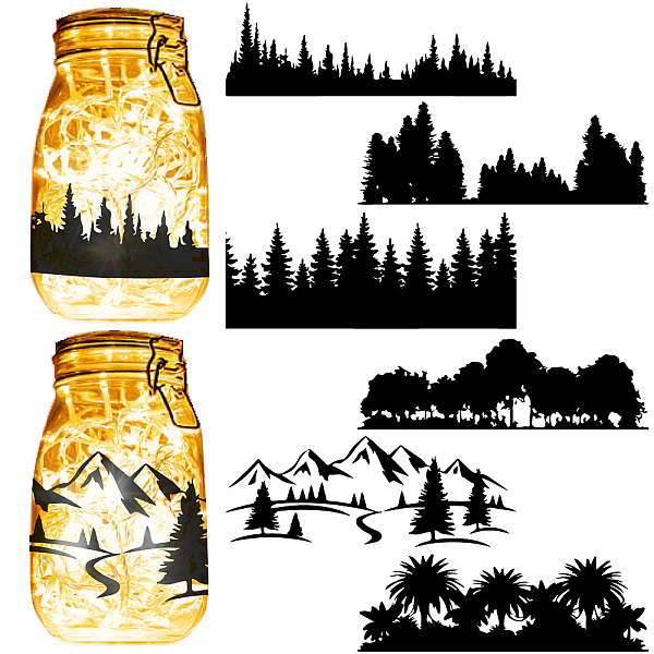 PandaHall PVC Lamp Film for DIY Colorful Light Hanging Lamp Frosted Glass Jar, Forest, 200x90mm, 6pcs/set PVC Tree
PandaHall PVC Lamp Film for DIY Colorful Light Hanging Lamp Frosted Glass Jar, Forest, 200x90mm, 6pcs/set PVC Tree