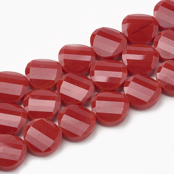 PandaHall Opaque Solid Color Glass Beads Strands, Faceted, Flat Round, Twisted, Red, 14x6.5mm, Hole: 1mm, about 25pcs/strand, 113.77 inch...
PandaHall Opaque Solid Color Glass Beads Strands, Faceted, Flat Round, Twisted, Red, 14x6.5mm, Hole: 1mm, about 25pcs/strand, 113.77 inch...