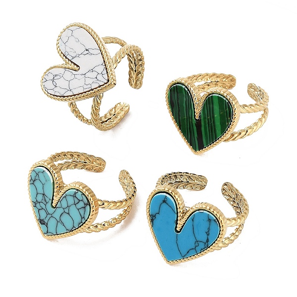 PandaHall Ion Plating(IP) 304 Stainless Steel Ring, Adjustable Synthesize Gemstone Rings, Heart, 18x17.5mm, Inner Diameter: Adjustable Mixed...
PandaHall Ion Plating(IP) 304 Stainless Steel Ring, Adjustable Synthesize Gemstone Rings, Heart, 18x17.5mm, Inner Diameter: Adjustable Mixed...
