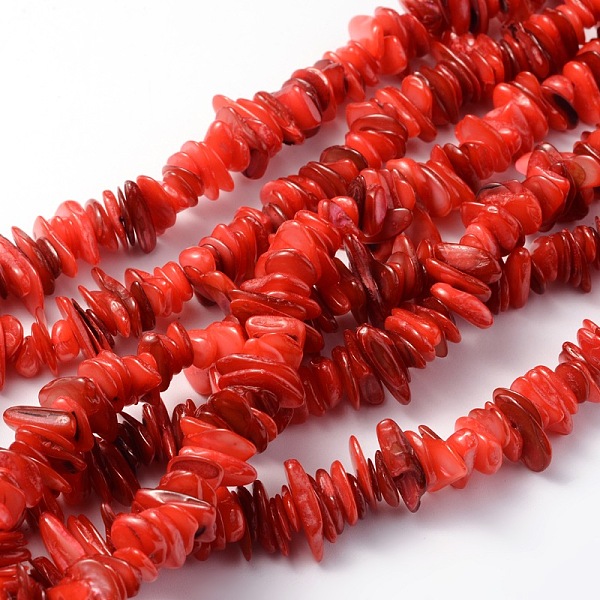 PandaHall Natural Shell Beads Strands, Dyed, Chips, Red, 6~15x3~7x1~3mm, Hole: 1mm Freshwater Shell Chip Red
PandaHall Natural Shell Beads Strands, Dyed, Chips, Red, 6~15x3~7x1~3mm, Hole: 1mm Freshwater Shell Chip Red