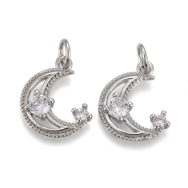 PandaHall Brass Micro Pave Clear Cubic Zirconia Charms, with Jump Rings, Long-Lasting Plated, Moon, Real Platinum Plated, 14x13x3mm, Hole...
PandaHall Brass Micro Pave Clear Cubic Zirconia Charms, with Jump Rings, Long-Lasting Plated, Moon, Real Platinum Plated, 14x13x3mm, Hole...