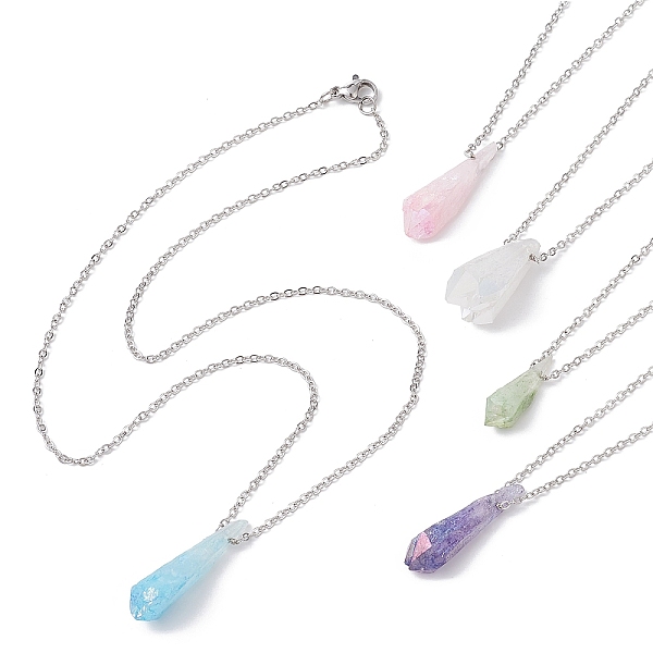PandaHall Dyed Natural Quartz Crystal Twist Teardrop Pendant Necklaces, with 304 Stainless Steel Cable Chains, Mixed Color, Stainless Steel...
PandaHall Dyed Natural Quartz Crystal Twist Teardrop Pendant Necklaces, with 304 Stainless Steel Cable Chains, Mixed Color, Stainless Steel...