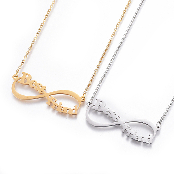 PandaHall 304 Stainless Steel Pendant Necklaces, with Cable Chains, Infinity with Word Best Friend, Mixed Color, 19.2 inch(49cm), Pendant...
PandaHall 304 Stainless Steel Pendant Necklaces, with Cable Chains, Infinity with Word Best Friend, Mixed Color, 19.2 inch(49cm), Pendant...