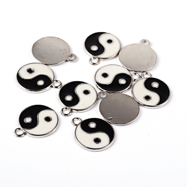 PandaHall Zinc Alloy Enamel Pendants, Yin Yang, Black and White, Platinum, 24.8x20.7mm, Hole: 2mm Alloy+Enamel Flat Round White
PandaHall Zinc Alloy Enamel Pendants, Yin Yang, Black and White, Platinum, 24.8x20.7mm, Hole: 2mm Alloy+Enamel Flat Round White