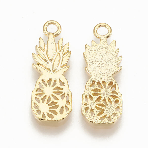 PandaHall Brass Pendants, Pineapple, Nickel Free, Real 18K Gold Plated, 18x6.5x1mm, Hole: 1mm Brass Fruit
PandaHall Brass Pendants, Pineapple, Nickel Free, Real 18K Gold Plated, 18x6.5x1mm, Hole: 1mm Brass Fruit