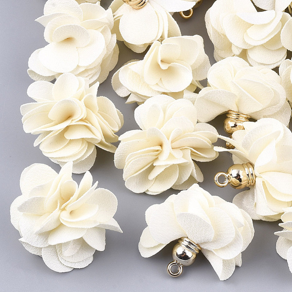 PandaHall Cloth Pendants, with CCB Plastic, 6-Petal, Flower, Golden, Cornsilk, 26~27x17~28mm, Hole: 1.6mm Cloth Flower Gold
PandaHall Cloth Pendants, with CCB Plastic, 6-Petal, Flower, Golden, Cornsilk, 26~27x17~28mm, Hole: 1.6mm Cloth Flower Gold