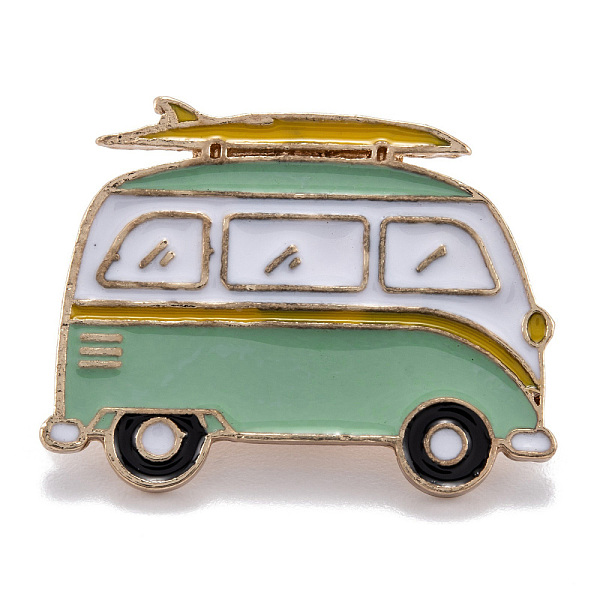 PandaHall Alloy Enamel Brooches, Enamel Pin, with Butterfly Clutches, Bus, Golden, Medium Aquamarine, 22x28.5mm Alloy+Enamel Car
PandaHall Alloy Enamel Brooches, Enamel Pin, with Butterfly Clutches, Bus, Golden, Medium Aquamarine, 22x28.5mm Alloy+Enamel Car