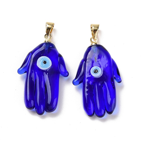 PandaHall Handmade Lampwork Pendants, with Real 18K Gold Plated Brass Findings, Cadmium Free & Lead Free, Hamsa Hand/Hand of Miriam with...
PandaHall Handmade Lampwork Pendants, with Real 18K Gold Plated Brass Findings, Cadmium Free & Lead Free, Hamsa Hand/Hand of Miriam with...