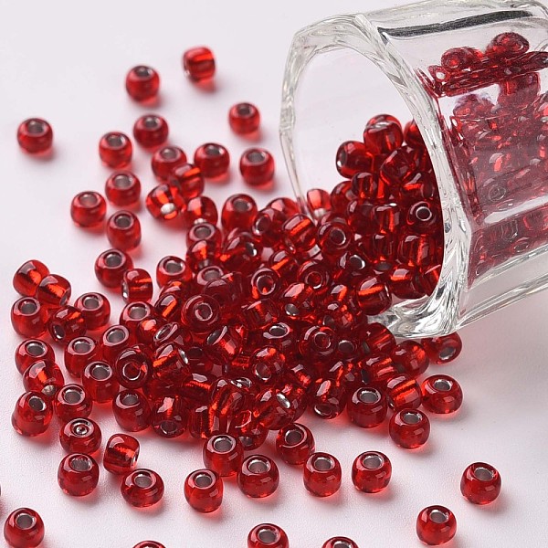 PandaHall 6/0 Glass Seed Beads, Silver Lined Round Hole, Round, Red, 6/0, 4mm, Hole: 1.5mm, about 450pcs/50g, 50g/bag, 18bags/2pound Glass...
PandaHall 6/0 Glass Seed Beads, Silver Lined Round Hole, Round, Red, 6/0, 4mm, Hole: 1.5mm, about 450pcs/50g, 50g/bag, 18bags/2pound Glass...