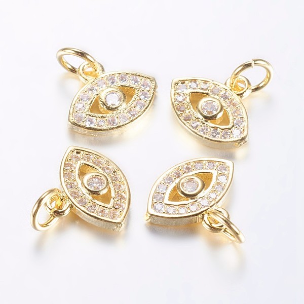 PandaHall Long-Lasting Plated Brass Micro Pave Cubic Zirconia Charms, Horse Eye, Real 18K Gold Plated, 9.5x11x2mm, Hole: 3mm Brass+Cubic..., Clear
PandaHall Long-Lasting Plated Brass Micro Pave Cubic Zirconia Charms, Horse Eye, Real 18K Gold Plated, 9.5x11x2mm, Hole: 3mm Brass+Cubic..., Clear