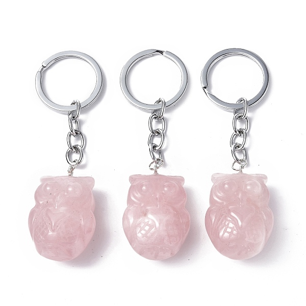 PandaHall Natural Rose Quartz Pendant Keychains, with Iron Keychain Findings, Owl, 8cm Rose Quartz Owl
PandaHall Natural Rose Quartz Pendant Keychains, with Iron Keychain Findings, Owl, 8cm Rose Quartz Owl