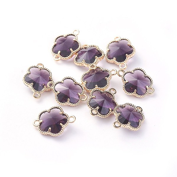 PandaHall Glass Links connectors, with Eco-Friendly Alloy Open Back Berzel Findings, Flower, Light Gold, Indigo, 15.5x12x5mm, Hole: 1.4mm..., Purple
PandaHall Glass Links connectors, with Eco-Friendly Alloy Open Back Berzel Findings, Flower, Light Gold, Indigo, 15.5x12x5mm, Hole: 1.4mm..., Purple