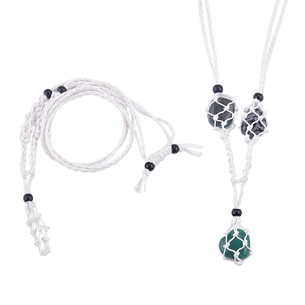 PandaHall Adjustable Braided Nylon Cord and Waxed Cotton Thread Cords Macrame Pouch Necklace Making, Interchangeable Stone, with Glass Beads..., White
PandaHall Adjustable Braided Nylon Cord and Waxed Cotton Thread Cords Macrame Pouch Necklace Making, Interchangeable Stone, with Glass Beads..., White
