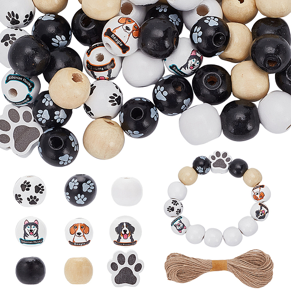 PandaHall SUNNYCLUE 180Pcs 9 Styles Printed Wood Beads, with 1 Bundke Jute Cord, Round & Paw Shape, Mixed Color, Beads: 15.5~20x14.5~16mm..., Multicolor
PandaHall SUNNYCLUE 180Pcs 9 Styles Printed Wood Beads, with 1 Bundke Jute Cord, Round & Paw Shape, Mixed Color, Beads: 15.5~20x14.5~16mm..., Multicolor