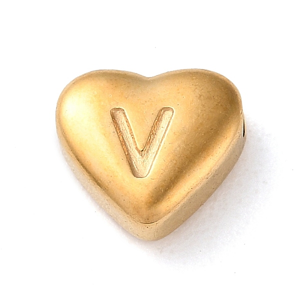PandaHall 201 Stainless Steel Beads, Golden, Heart, Letter V, 7x8x3.5mm, Hole: 1.5mm 201 Stainless Steel Letter V
PandaHall 201 Stainless Steel Beads, Golden, Heart, Letter V, 7x8x3.5mm, Hole: 1.5mm 201 Stainless Steel Letter V