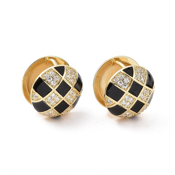 PandaHall Clear Cubic Zirconia Tartan Pattern Ball Huggie Hoop Earrings with Enamel, Golden Brass Jewelry for Women, Black, 17x17mm, Pin...
PandaHall Clear Cubic Zirconia Tartan Pattern Ball Huggie Hoop Earrings with Enamel, Golden Brass Jewelry for Women, Black, 17x17mm, Pin...