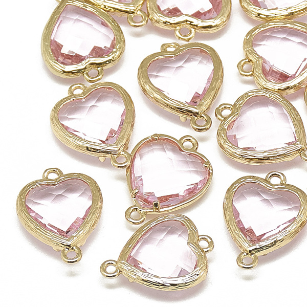PandaHall Glass Links connectors, with Golden Tone Brass Findings, Faceted, Heart, Pink, 16x11.5x4.5mm, Hole: 1mm Glass Heart Pink
PandaHall Glass Links connectors, with Golden Tone Brass Findings, Faceted, Heart, Pink, 16x11.5x4.5mm, Hole: 1mm Glass Heart Pink
