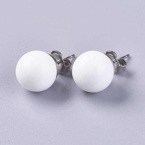 PandaHall Shell Pearl Ball Stud Earrings, with 304 Stainless Steel Findings, White, 20x10mm, Pin: about 0.6mm Shell Pearl White
PandaHall Shell Pearl Ball Stud Earrings, with 304 Stainless Steel Findings, White, 20x10mm, Pin: about 0.6mm Shell Pearl White