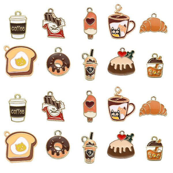PandaHall 50Pcs 10 Styles Alloy Enamel Pendants, Light Gold, Dessert with Coffee Elements Charms, Coconut Brown, 12~23x8.5~20.5x1~2mm, Hole...
PandaHall 50Pcs 10 Styles Alloy Enamel Pendants, Light Gold, Dessert with Coffee Elements Charms, Coconut Brown, 12~23x8.5~20.5x1~2mm, Hole...