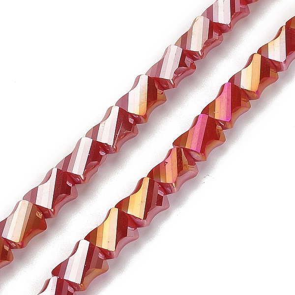 PandaHall Electroplated Glass Beads Strands, Half Rainbow Plated, Faceted Twist Rectangle, FireBrick, 10x8x5mm, Hole: 1.2mm, about..., Red
PandaHall Electroplated Glass Beads Strands, Half Rainbow Plated, Faceted Twist Rectangle, FireBrick, 10x8x5mm, Hole: 1.2mm, about..., Red
